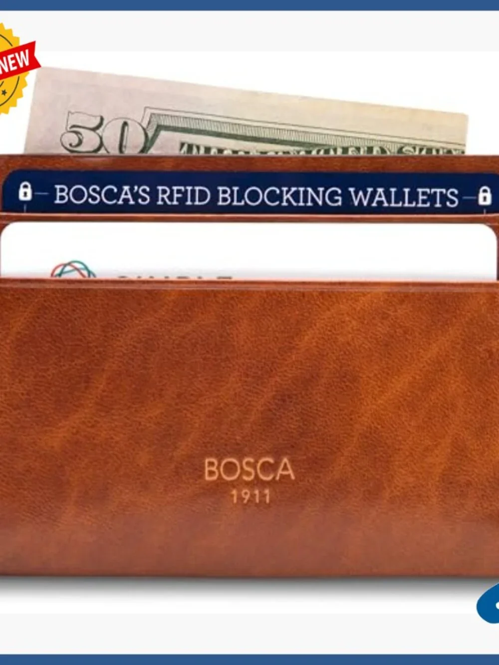 Slim Leather Card Case with RFID Protection, 4 Slots